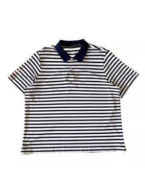 RLX Ralph Lauren Golf Polo Shirt Mens Sz XL Navy White Striped